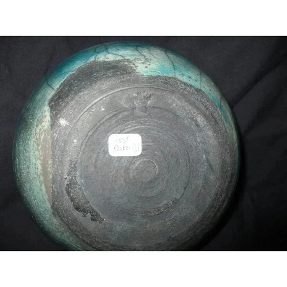 Raku, Blue clay pottery by Ster. Joseph baris, Volcano Art Center, Hawaii, - Picture 6 of 8